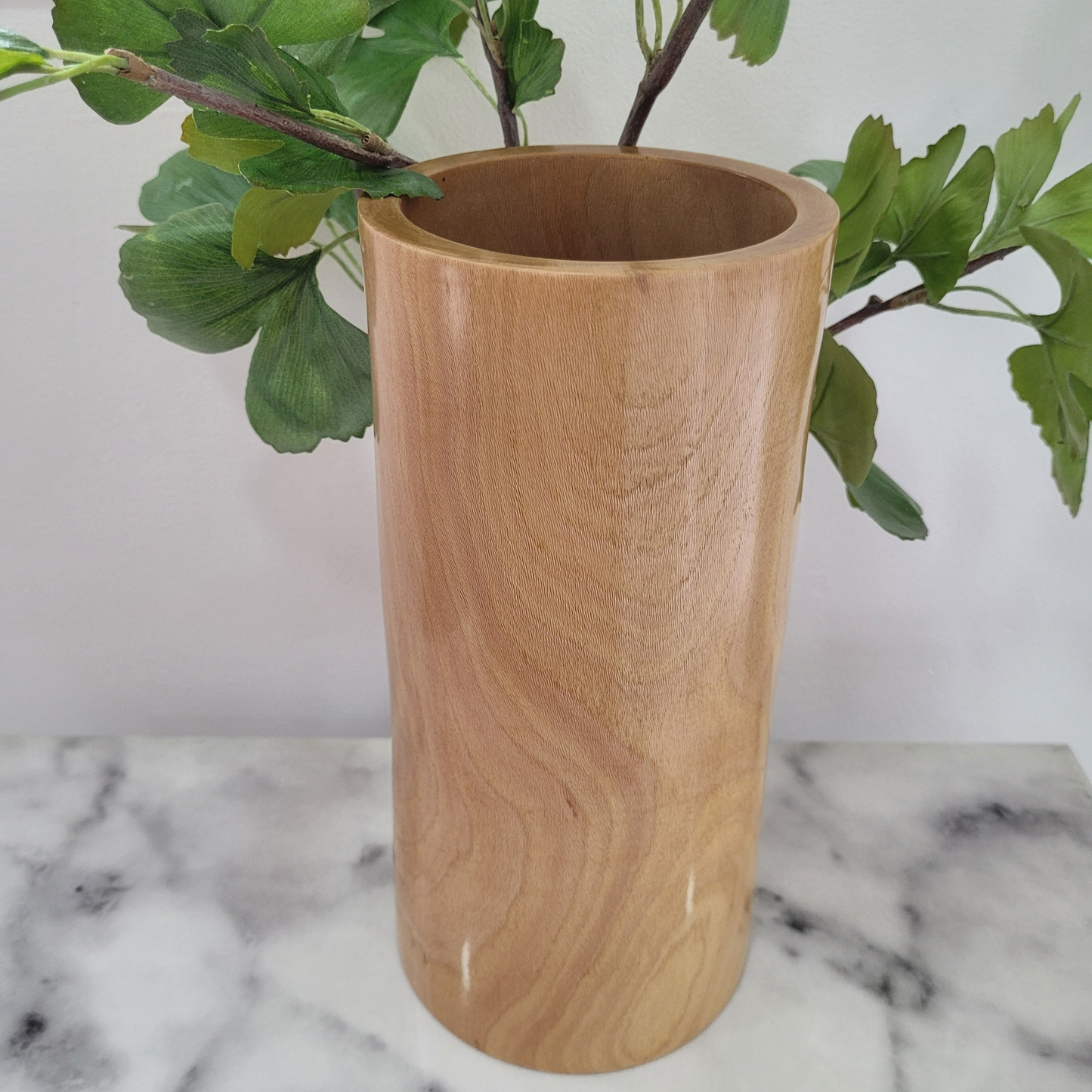SYCAMORE WOOD VASE - Diameter 5" x High 9 1/2"