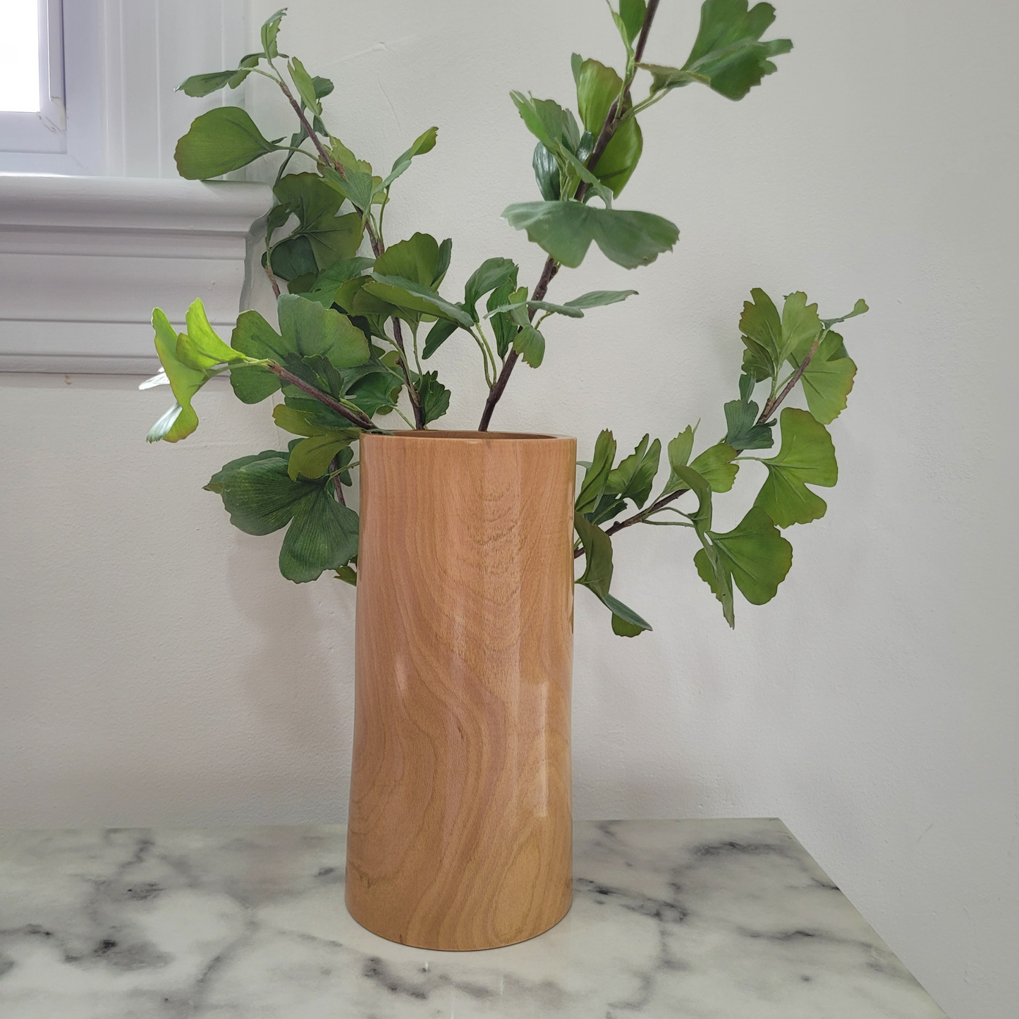 Handcrafted Solid Sycamore Wood Flower Vase