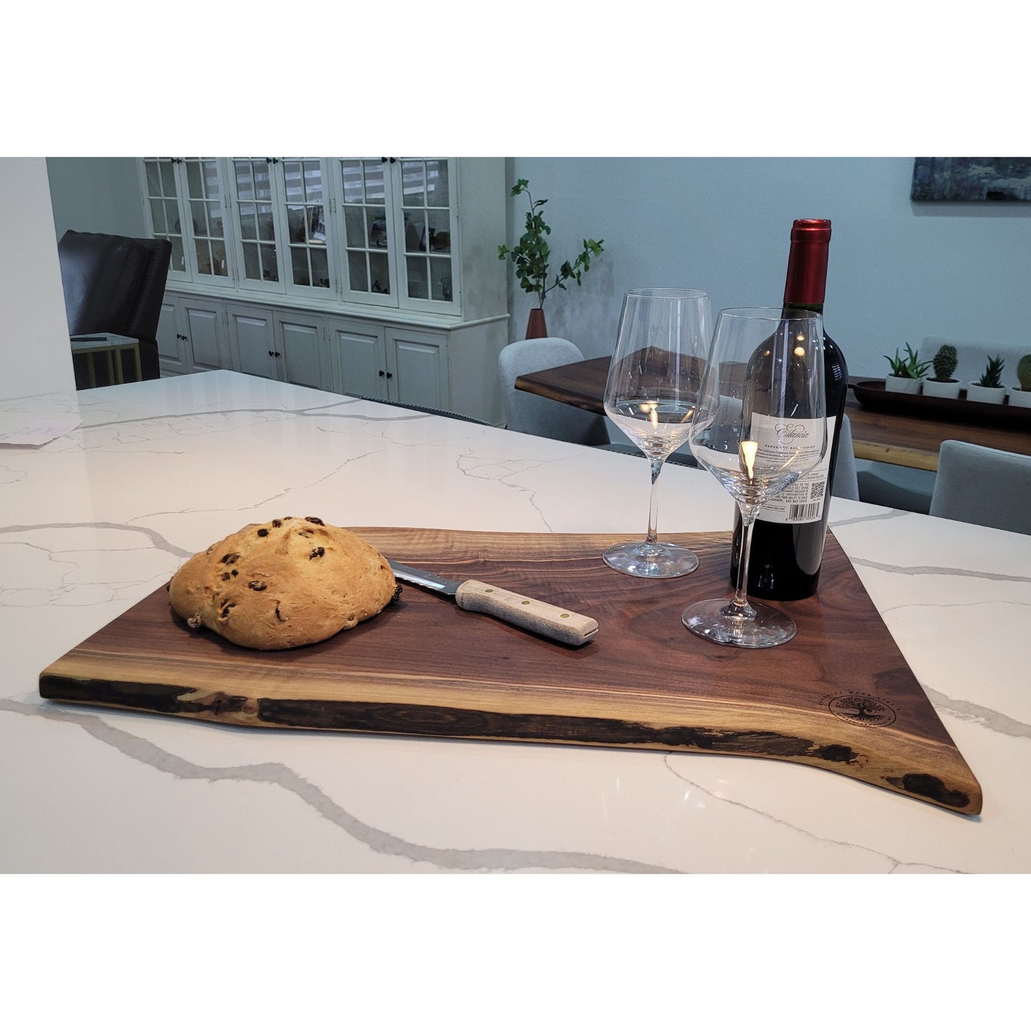 Double Live Edge Black Walnut Wood Cutting & Charcuterie Board -23 1⁄4 Long x 18½ Wide 3⁄4 Thick