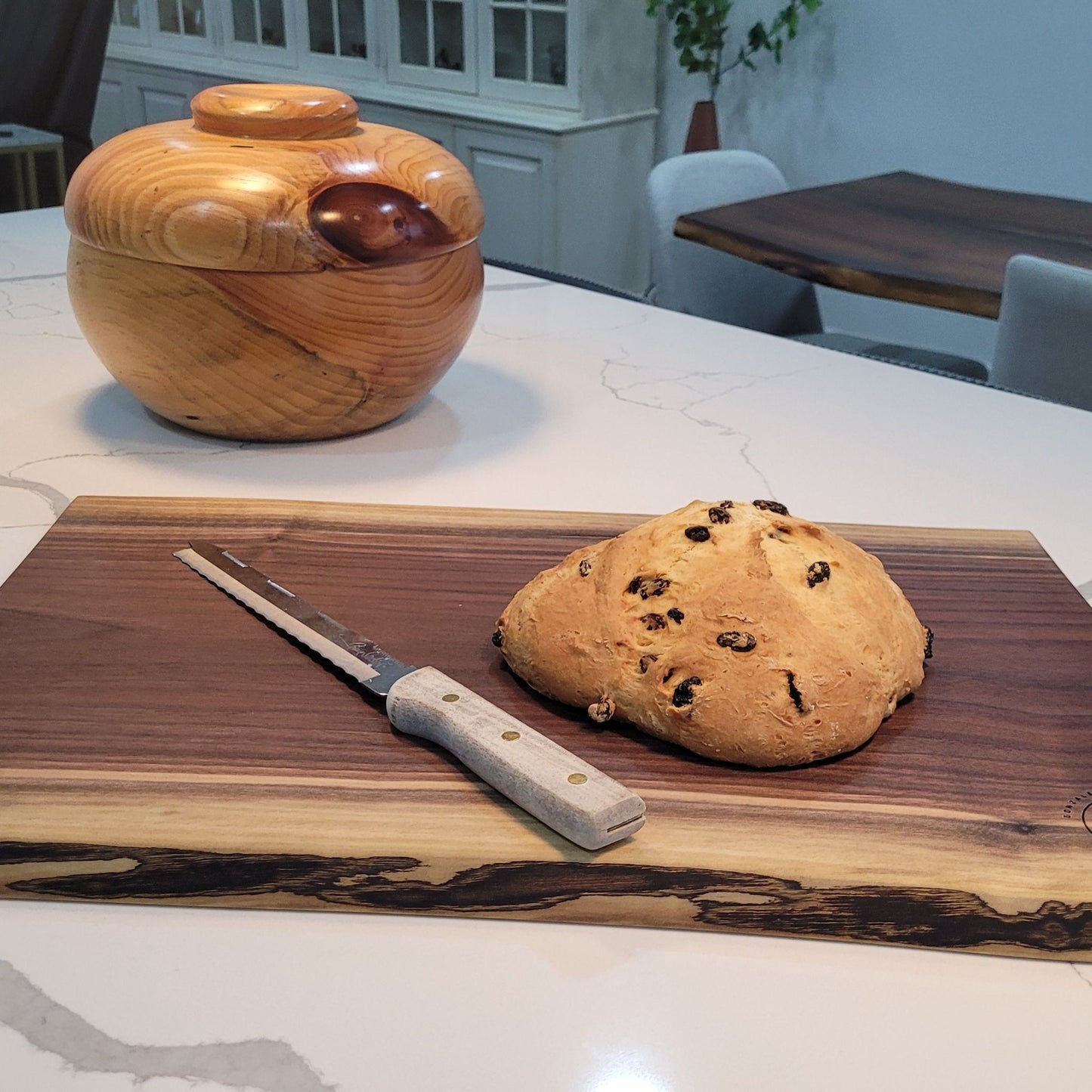 Double Live Edge Black Walnut Wood Cutting & Charcuterie Board - 20 Long x 13 3⁄4 Wide ½ Thick