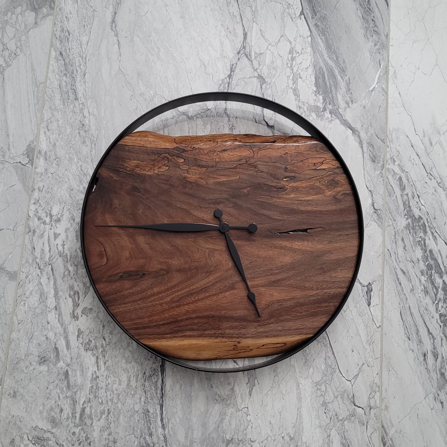 Live Edge Black Walnut Wall Clock AA