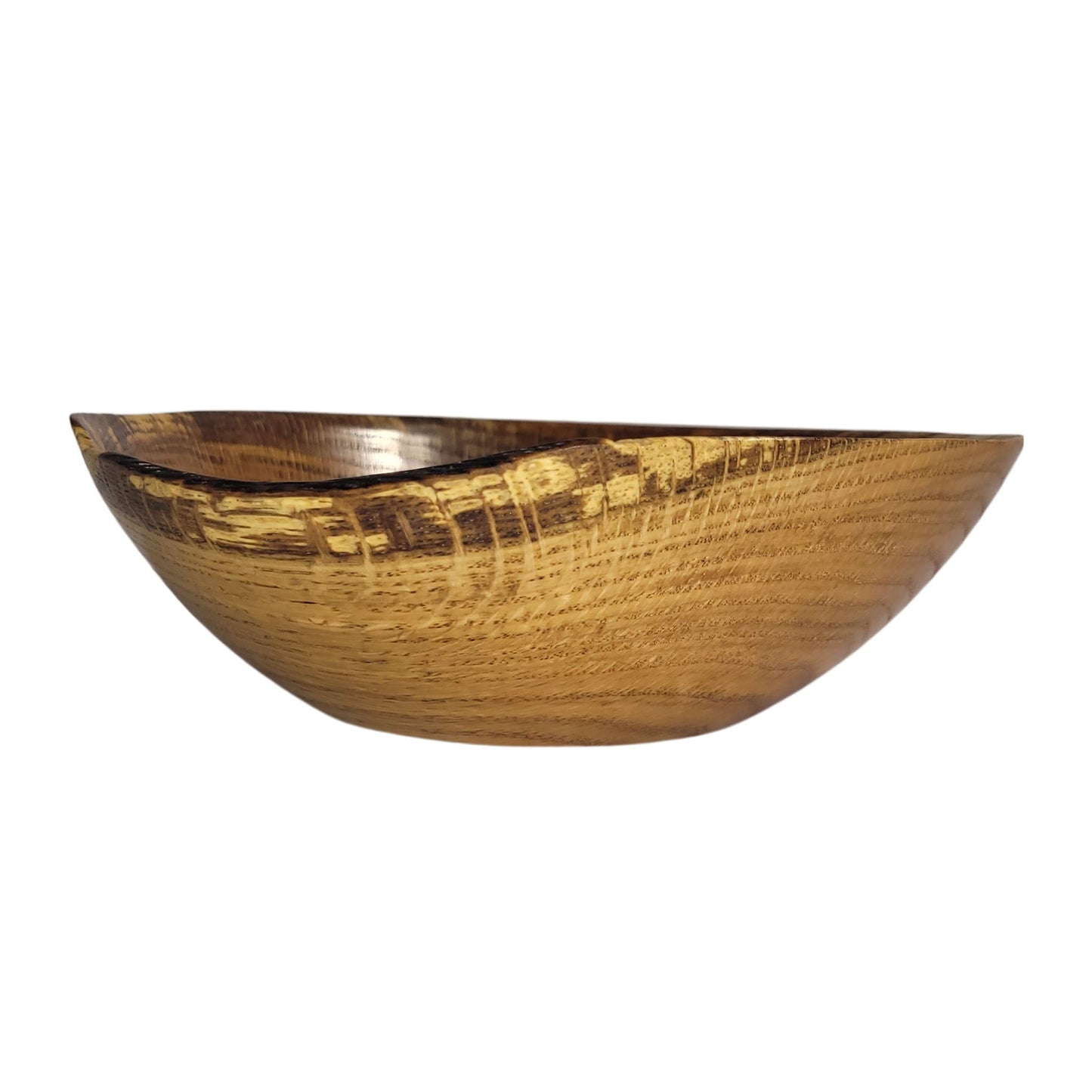NATURAL EDGE RED OAK WOOD BOWL - Diameter 7 ½" Height 2 ¼"