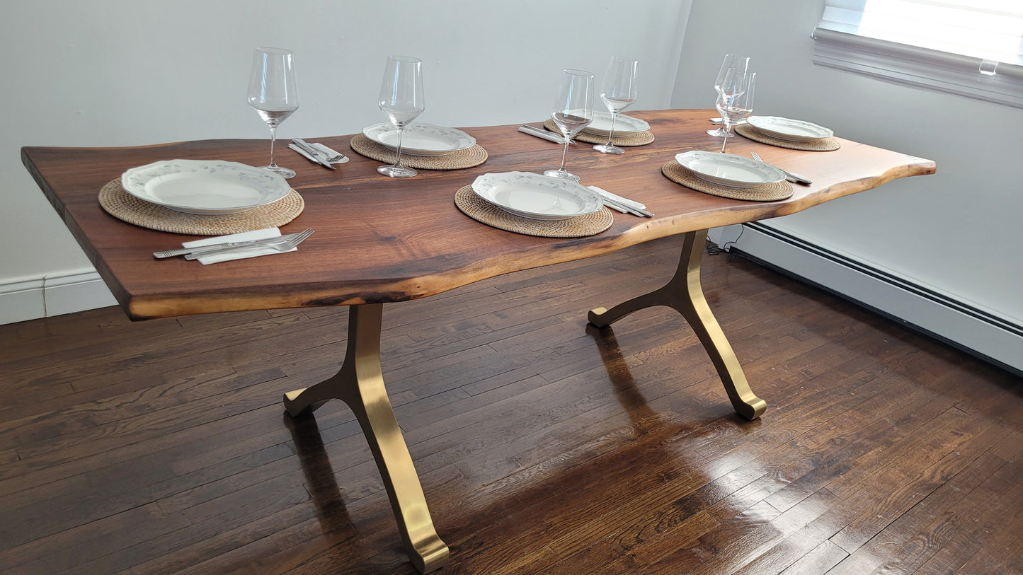 Natural Edge American Black Walnut Table long