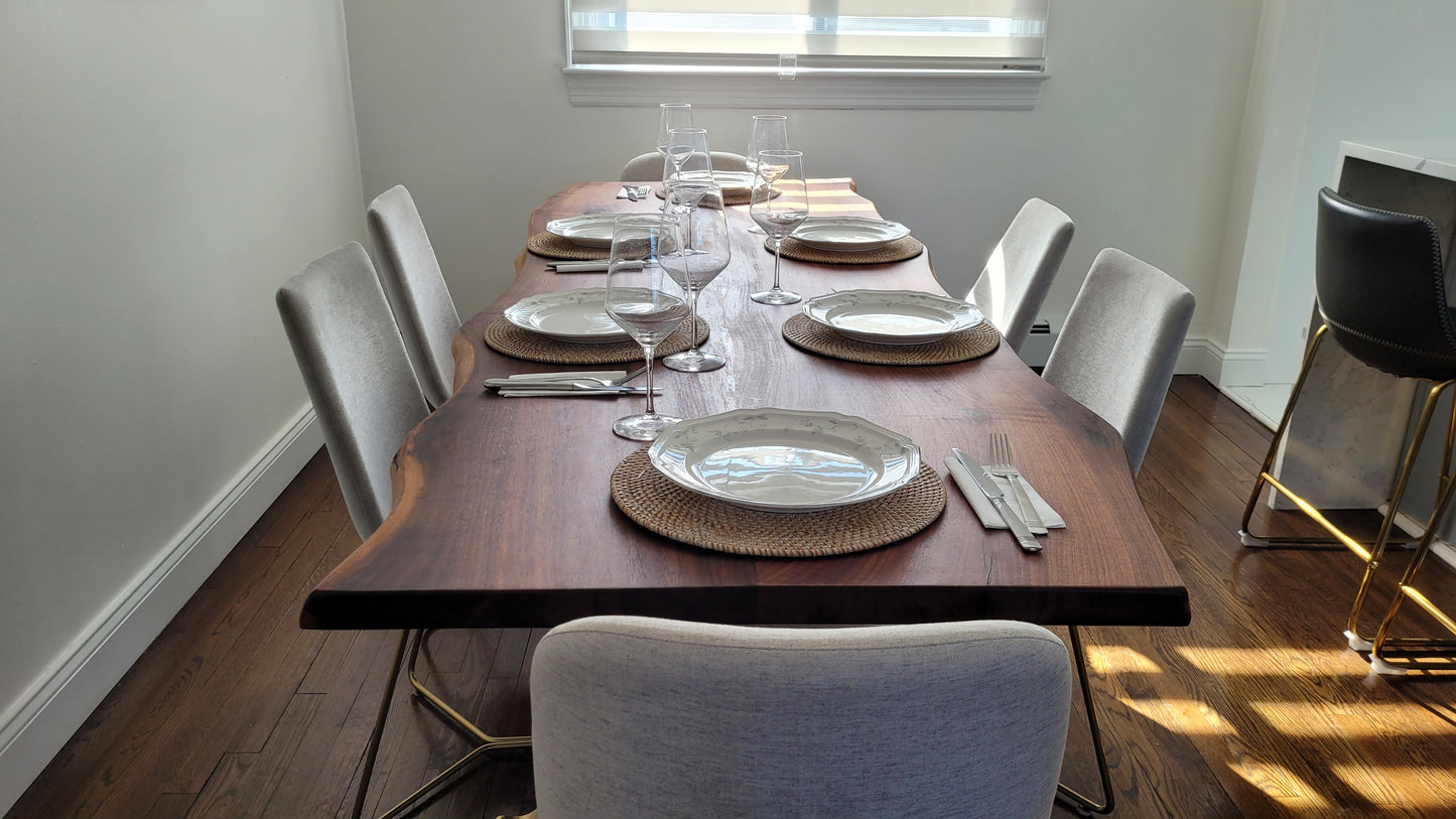Natural Edge American Black Walnut Table long
