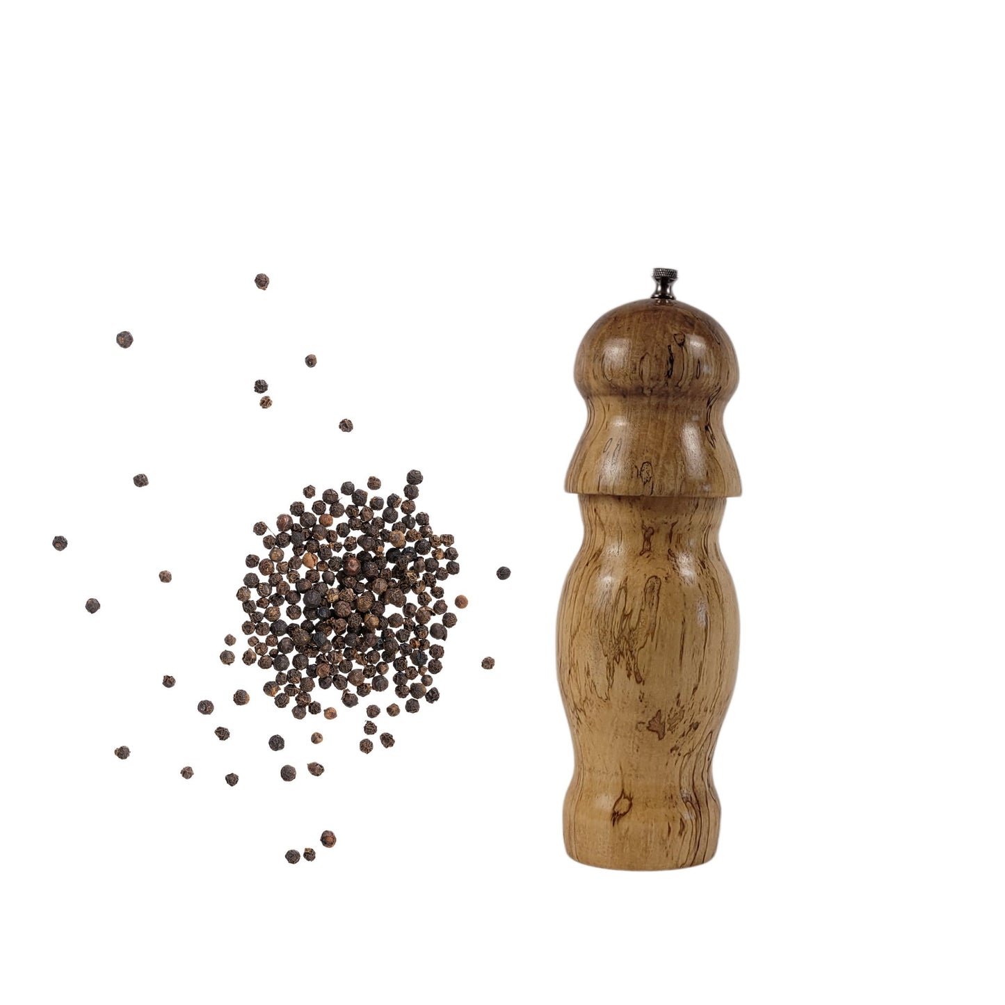 Pepper Mill Spalted Birch wood – 3 ½ Diameter x 10 3⁄4 Height
