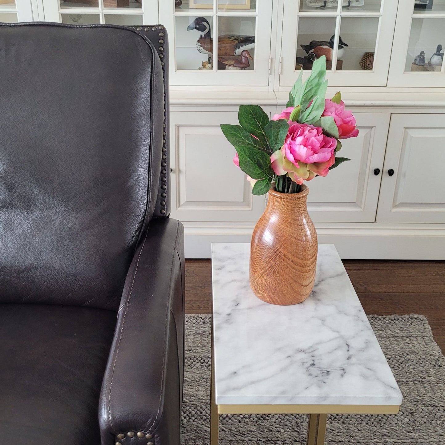 Red Oak Decorative Vase – Hand-Turned with Tung Oil Finish