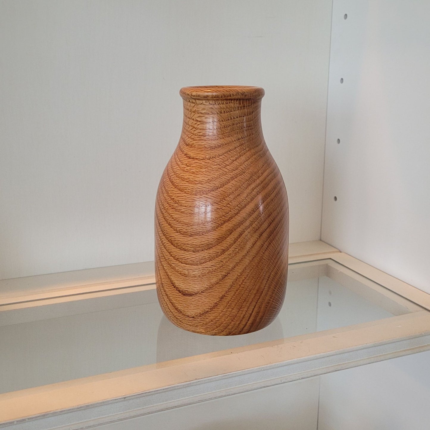 Red Oak Decorative Vase – Hand-Turned with Tung Oil Finish