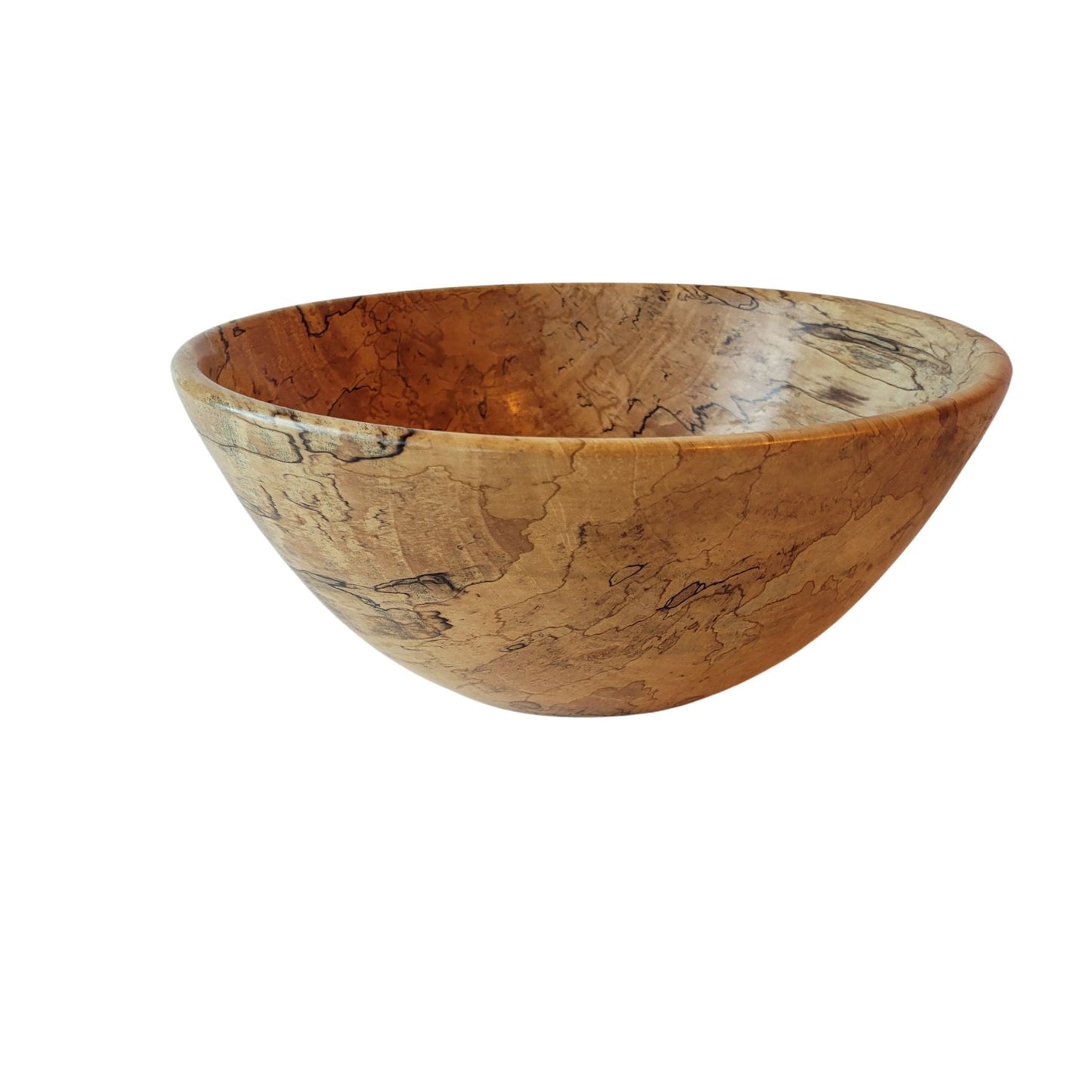 SPALTED BIRCH WOOD BOWL - Diameter 12 1/2" x Height 5"