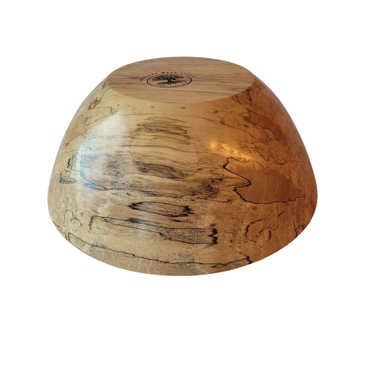 SPALTED BIRCH WOOD BOWL - Diameter 12 1/2" x Height 5"