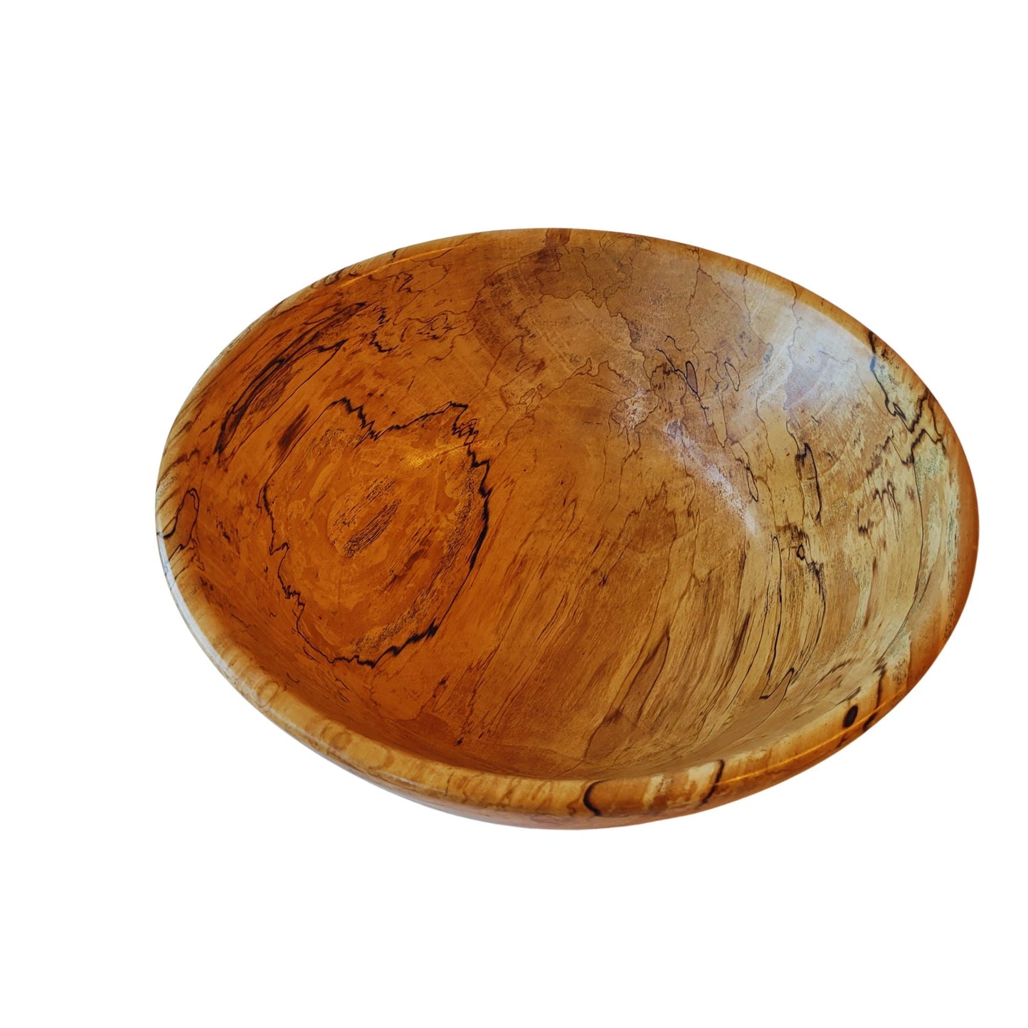 SPALTED BIRCH WOOD BOWL - Diameter 12 1/2" x Height 5"