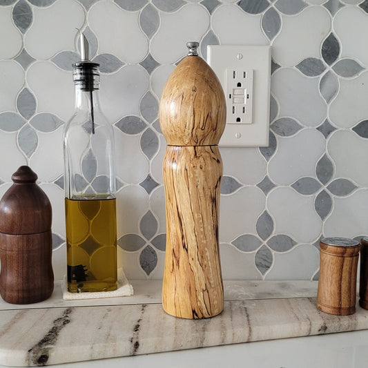 Salt Mill Spalted Birch wood – 2 ½ Diameter x 11 ½ Height