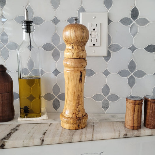 Salt Mill Spalted Birch wood – 3 Diameter x 11 Height