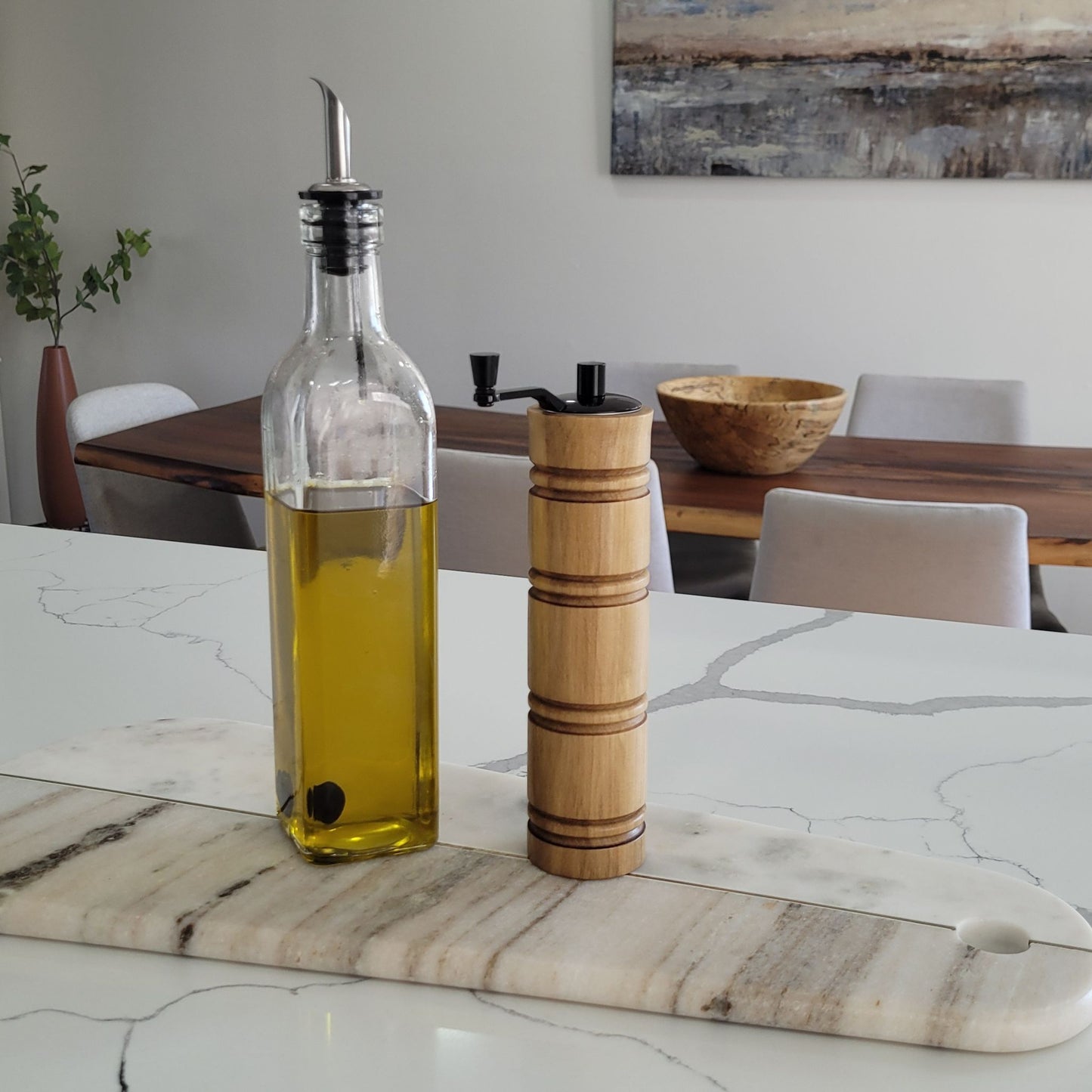 Salt or Pepper Mill Grinder Tupelo Wood – 7 ½" Diameter x 2" Height