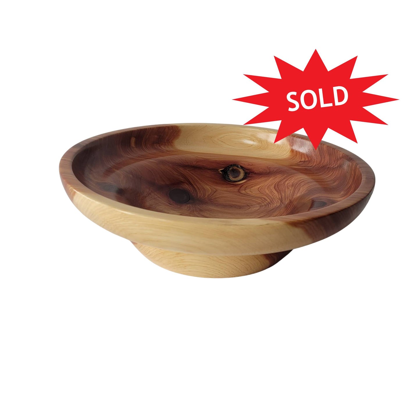 PEDESTAL RED CEDAR BOWL