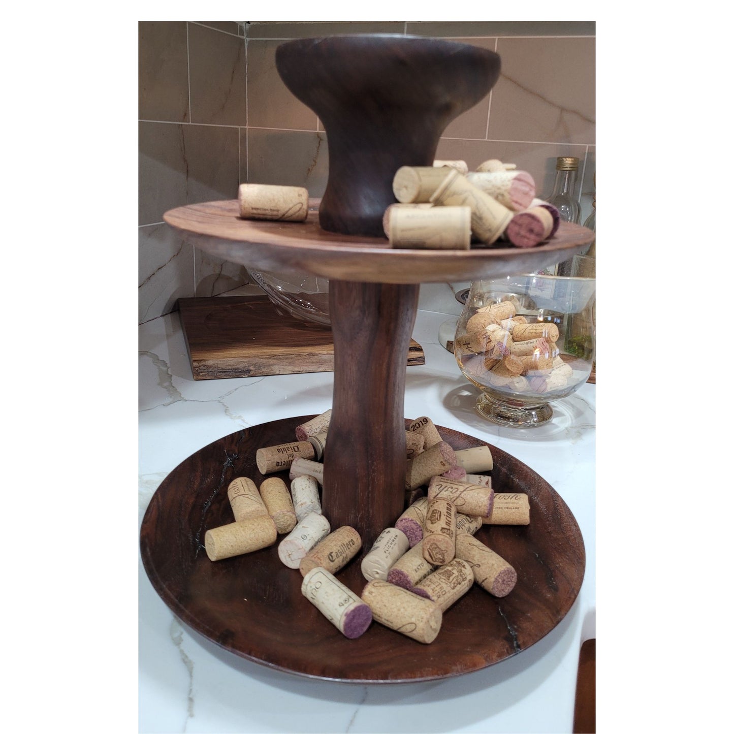 American Black Walnut Three-Tier Serving Tray