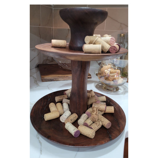 American Black Walnut Three-Tier Serving Tray