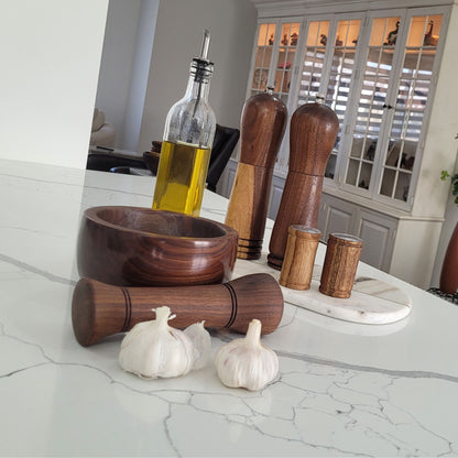 Black Walnut pesto mortar and pestle