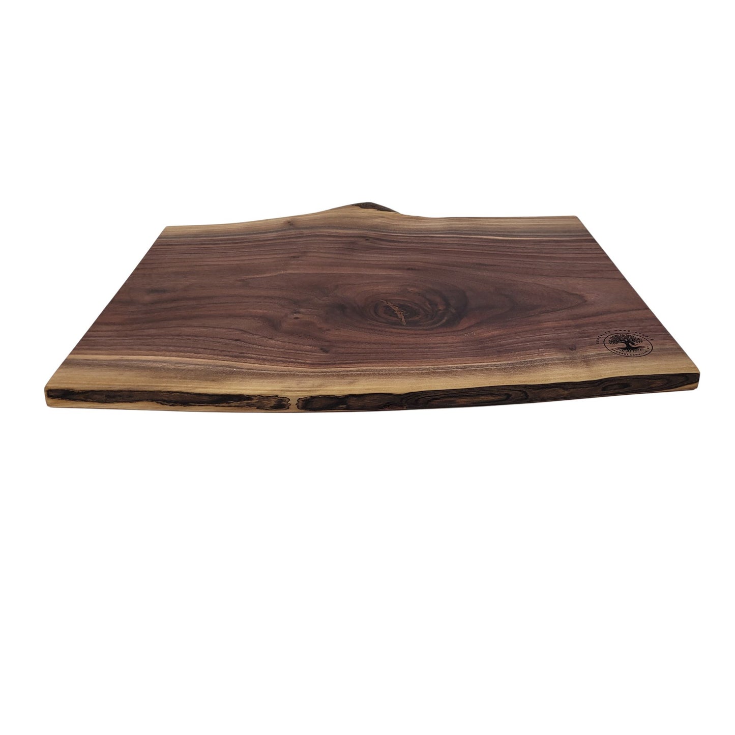 Double Live Edge Black Walnut Wood Cutting & Charcuterie Board - 21 Long x 13 3⁄4 Wide   3⁄4 Thick