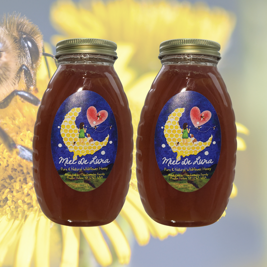 Miel de Luna Raw Honey – Two 1 lb. Glass Jars