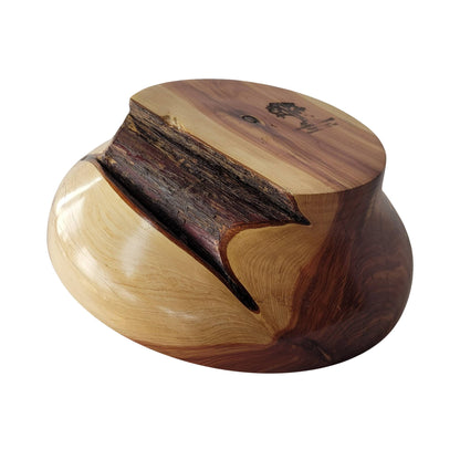 AROMATIC EASTERN RED CEDAR BOWL WITH BARK INCLUSIONS